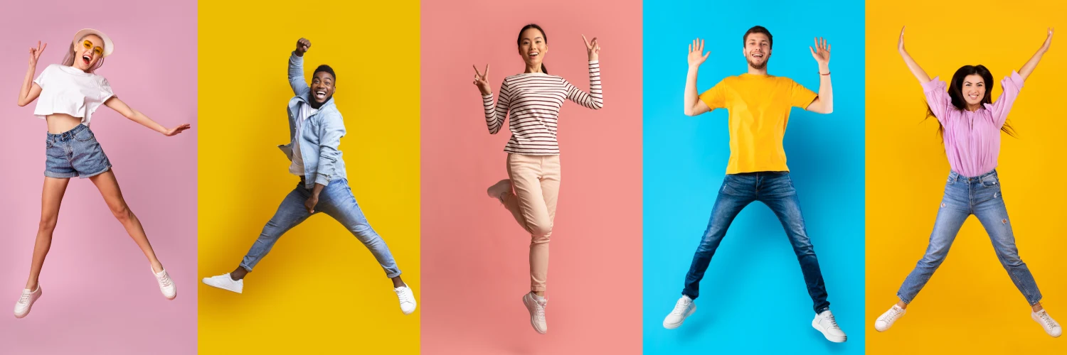 Composición con distintos pasos de claqué, canto, interpretación y jazz Broadway en clases de teatro musical para adolescentes en Madrid